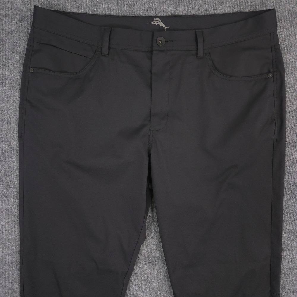 Tommy Bahama Tropic Line Performance Pants Mens *40X33* Black Golf Preppy Casual - Picture 2 of 9